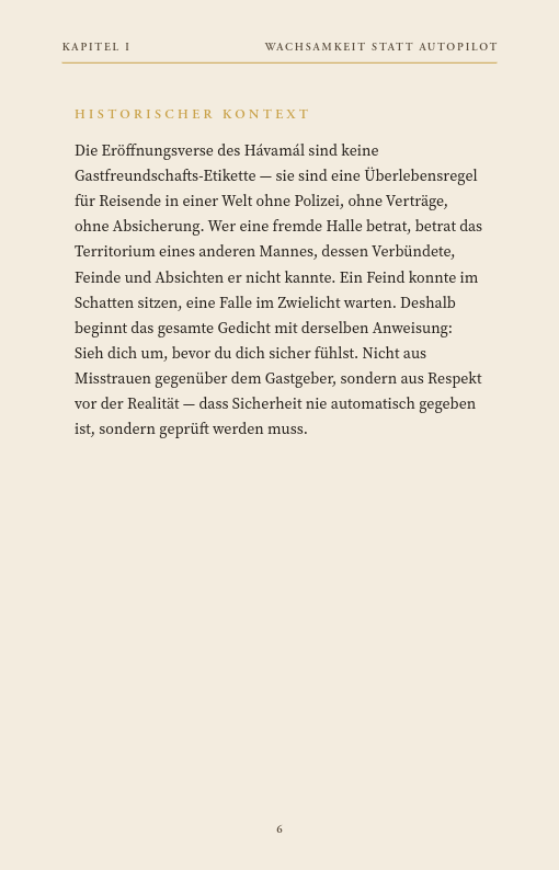 Odins Gesetz Band I – Einblick in Kapitel 1