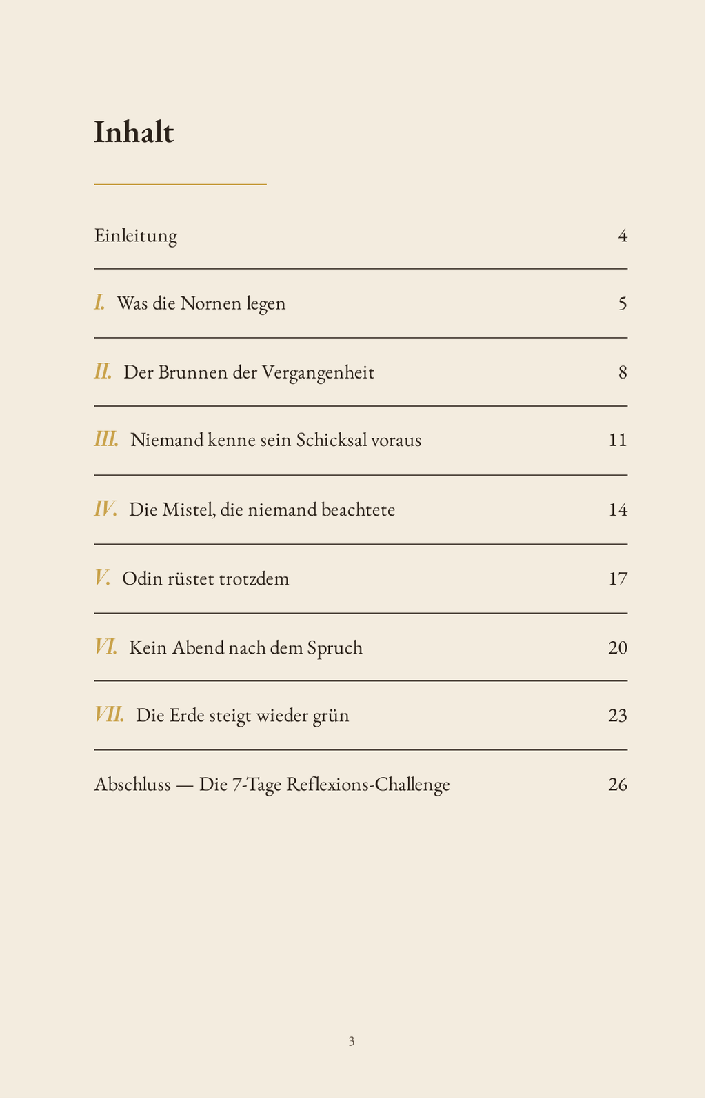 Inhaltsverzeichnis Odins Gesetz VI
