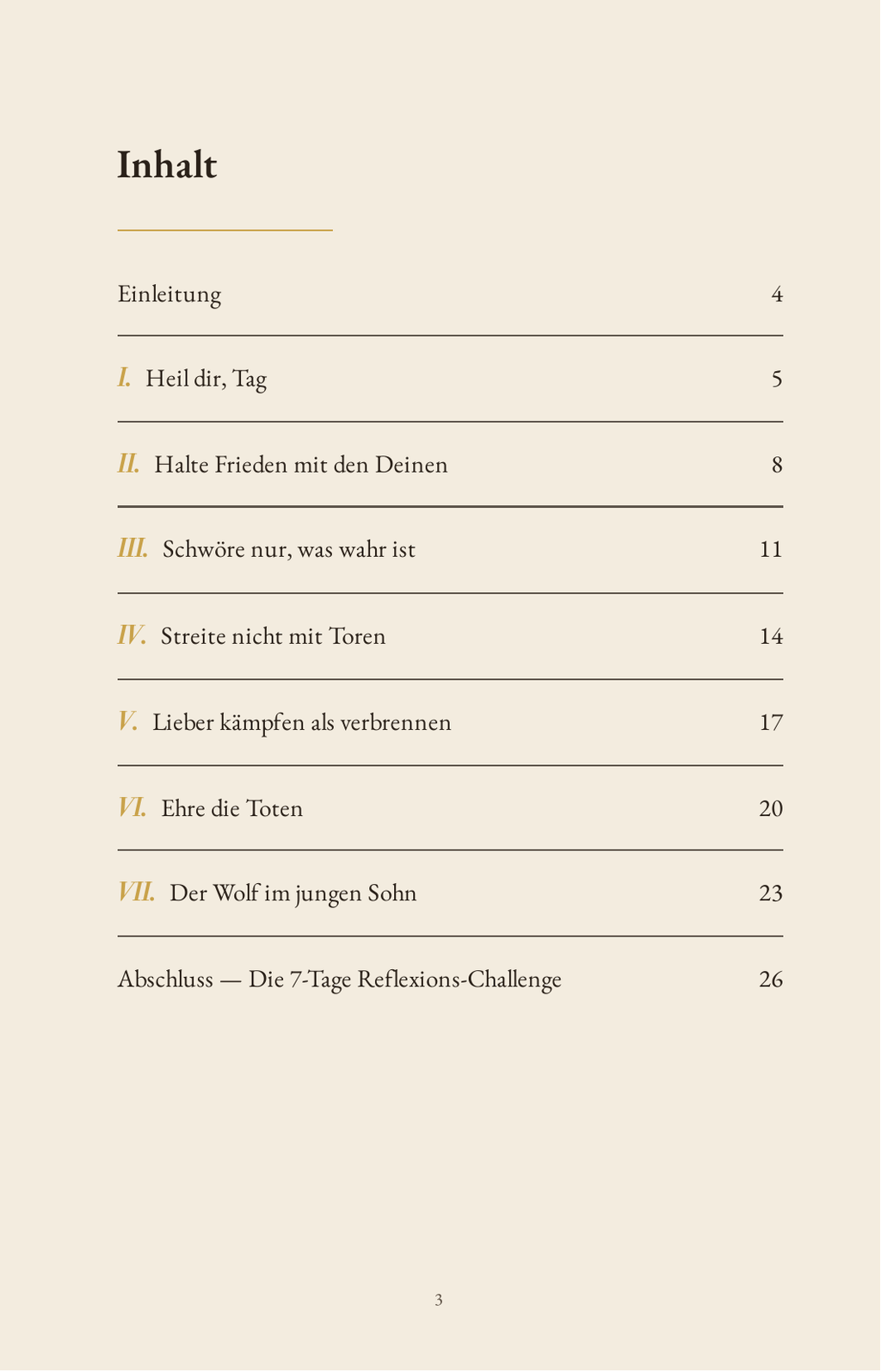 Inhaltsverzeichnis Odins Gesetz VII